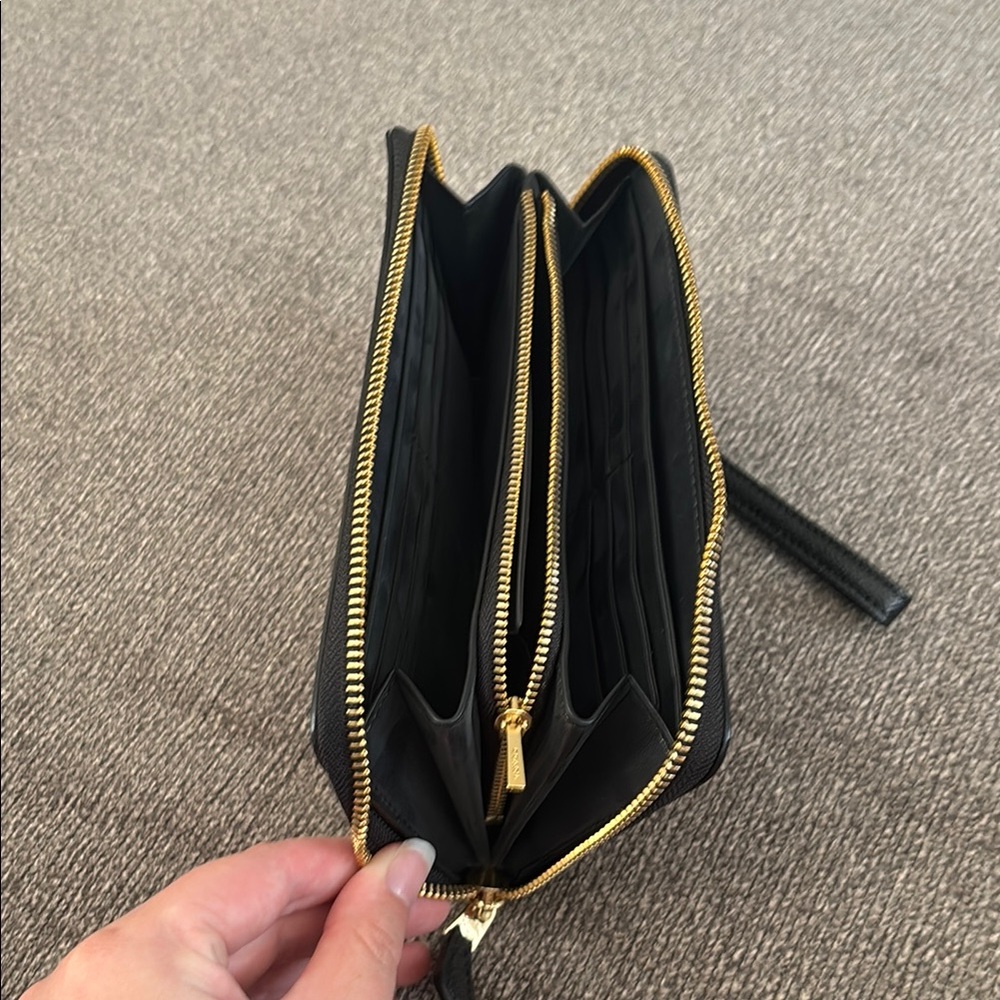 Coach Black and Brown Signature Wristlet - Picture 3 of 4